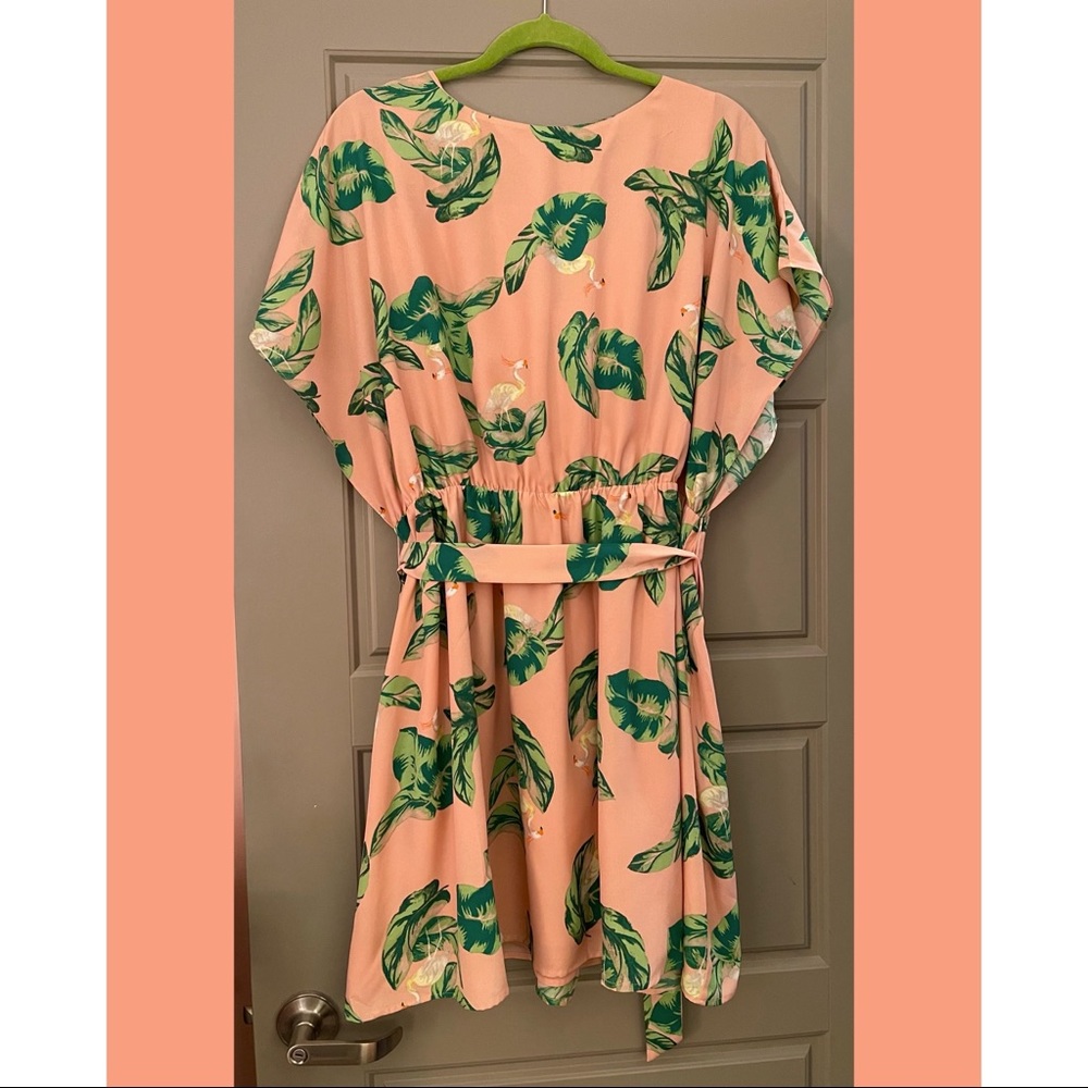 The Webster for Target Belted Dress in Flamingo Print, unworn, without tags XL